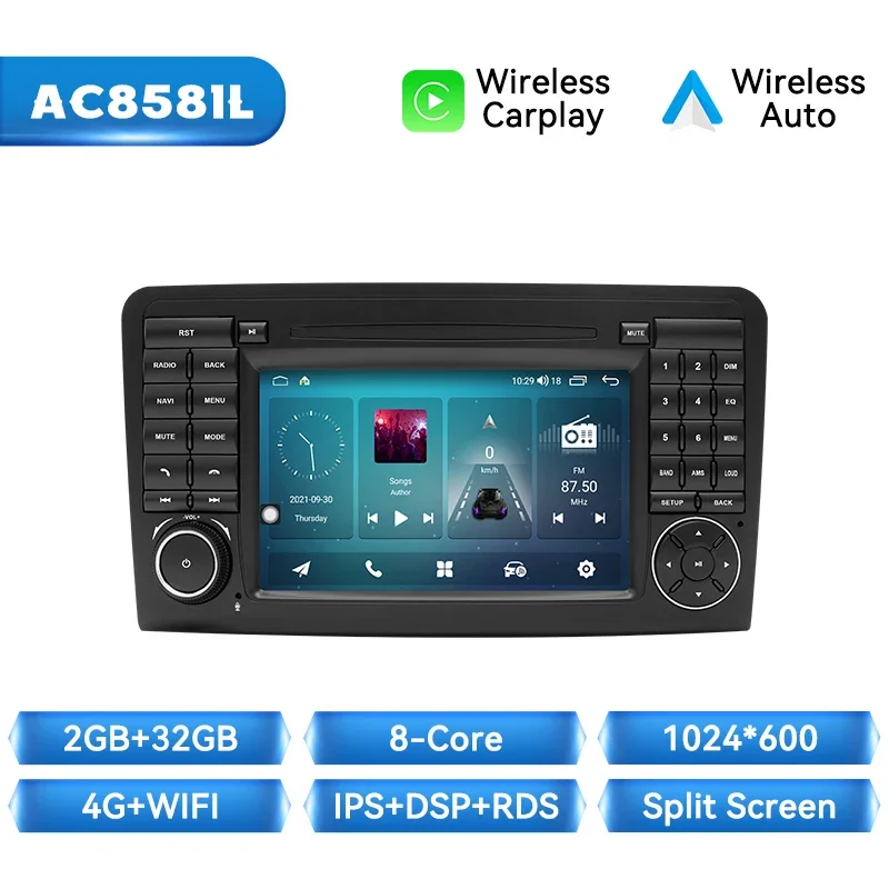 Xonrich Auto Radio Voor Mercedes Benz M-Klasse W164 Gl-Klasse X164 Ml Gl Draadloze Carplay Android Auto Navigatie No 2 Din Dvd
