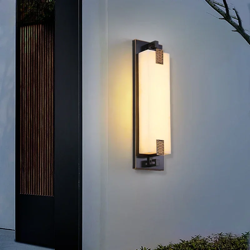 

New Chinese-style all-copper villa atmospheric marble lamp In front of the door, garden, courtyard,