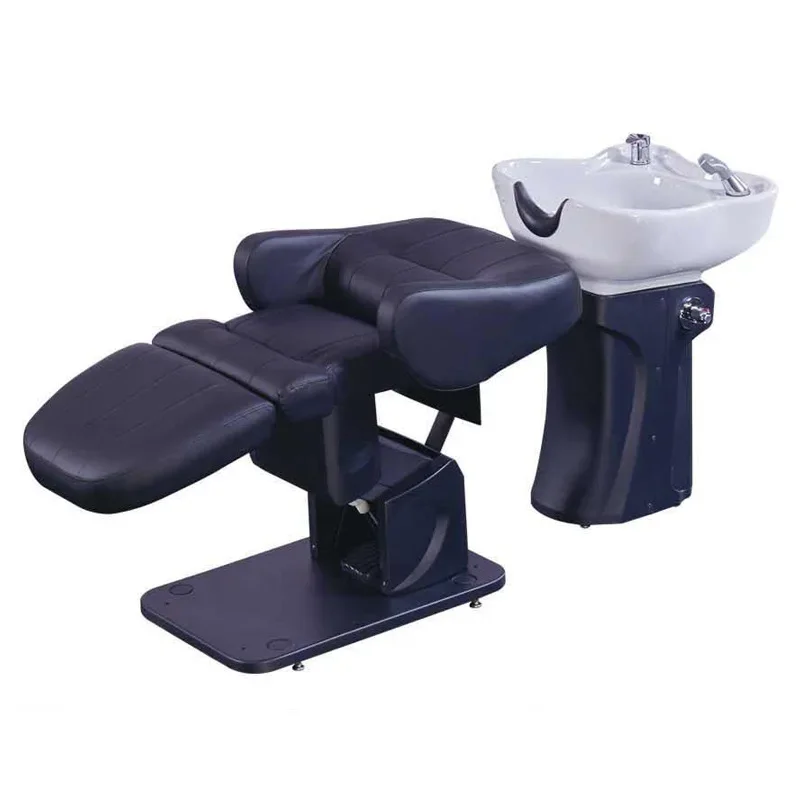 High-end electric lift shampoo bed barber shop hair salon special split type rotatable shampoo flush bed