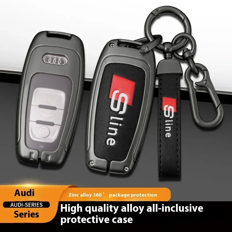 

Car Zinc Alloy Key Case KeyChain Metal Key Shell For Audi S Line Allroad Quattro A3 A4 A5 A6 A7 A8 Q5 S3 S4 S5 S6 S7 RS4 RS5 SQ5