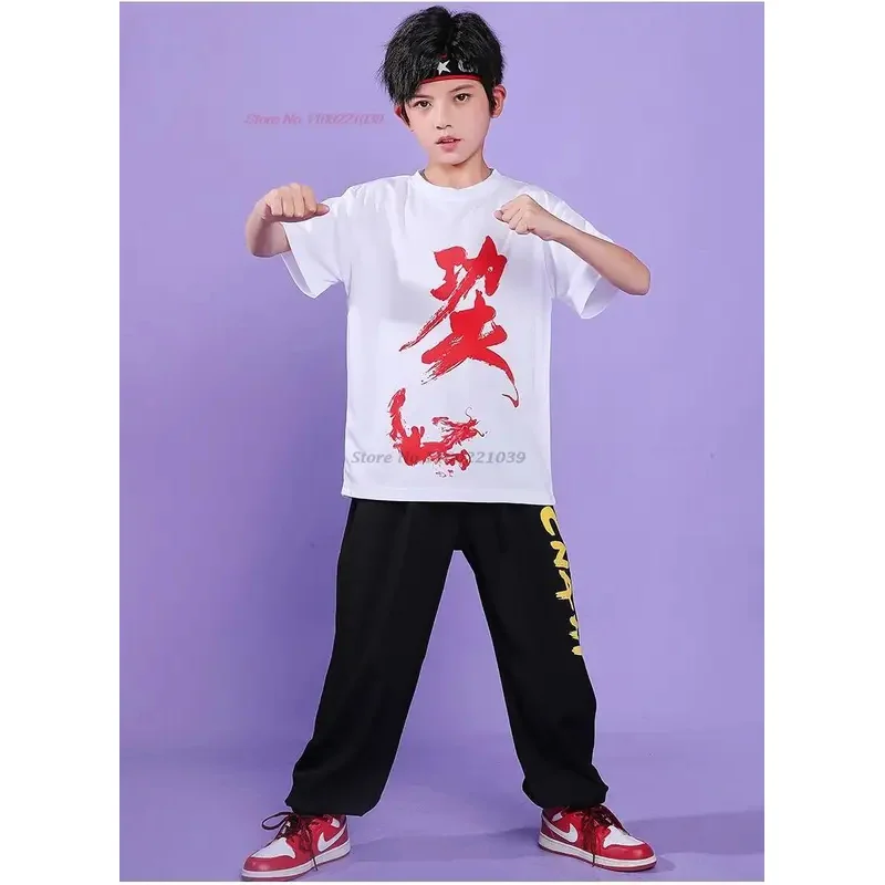 زي الووشو الصيني التقليدي لعام 2025 زي التنين الوطني مطبوع للأطفال زي تاي تشي الكونغفو قميص + فستان أطفال مع سروال داخلي زي فنون الدفاع عن النفس