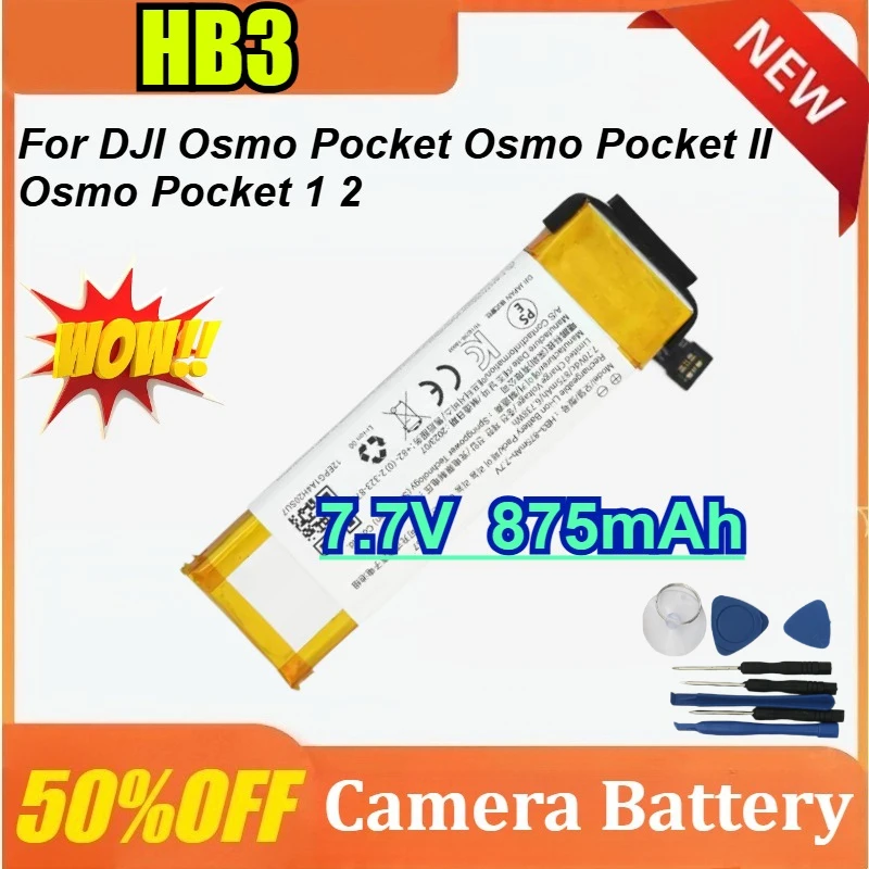 New Replacement Battery HB3 7.7V 875mAh For DJI Osmo Pocket Osmo Pocket II Osmo Pocket 1 2 Rechargeable Li-ion Battery