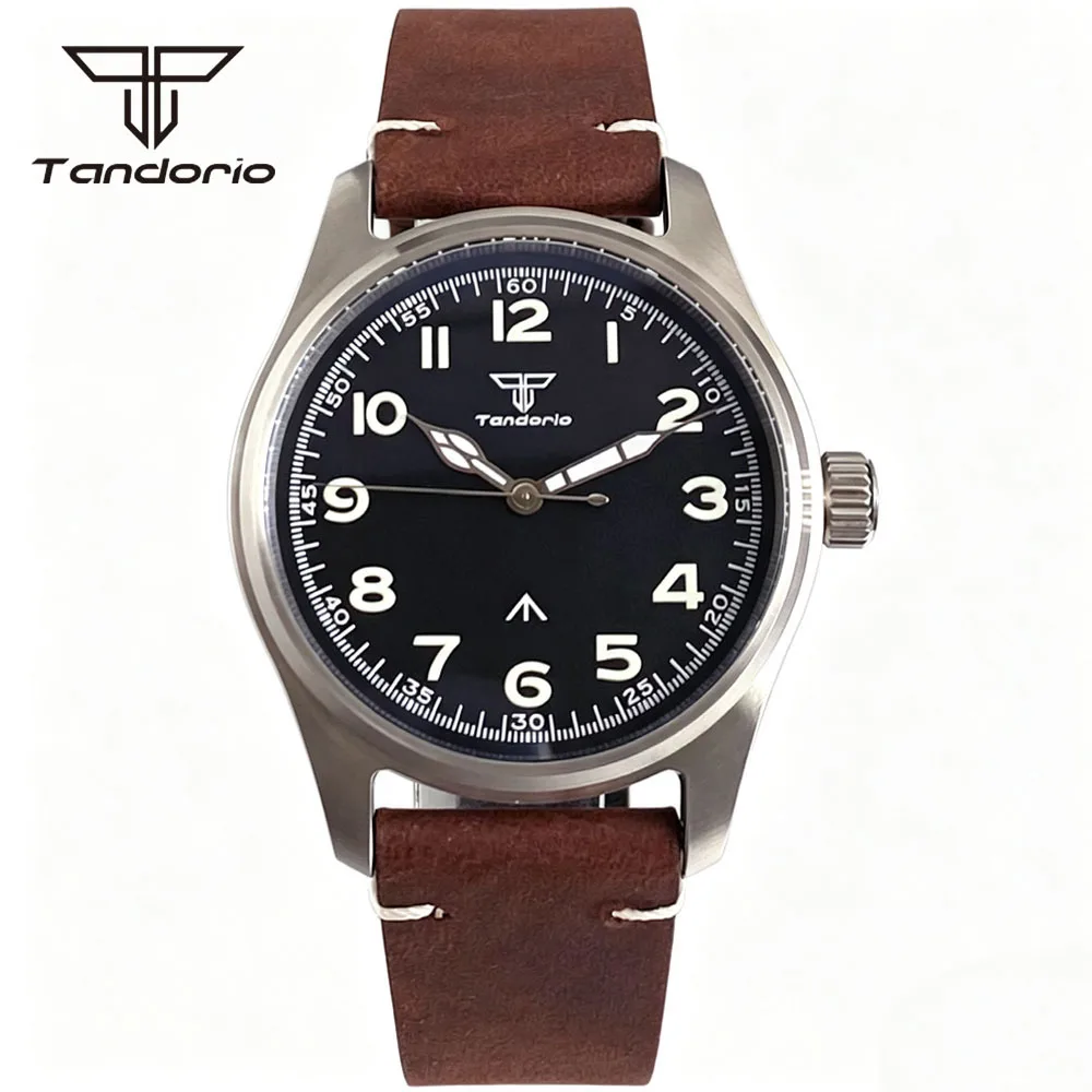 Tandorio Diving 39mm Steel Pilot Watch AR Sapphire Glass 20BAR Japan NH35/Miyota 8215 or VH31 Quartz Field Wristwatch Luminous