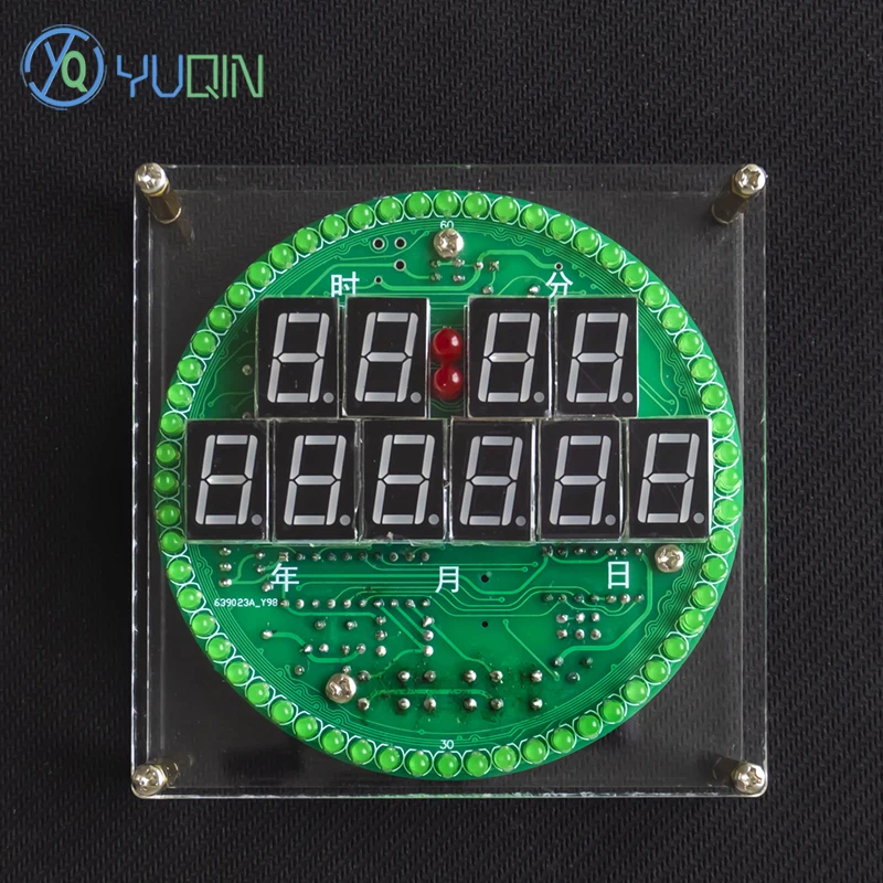 LED Rotating Perpetual Calendar Electronic Alarm Clock DIY Kit Learning to Solder Circuit Boards and Assemble Spare Parts