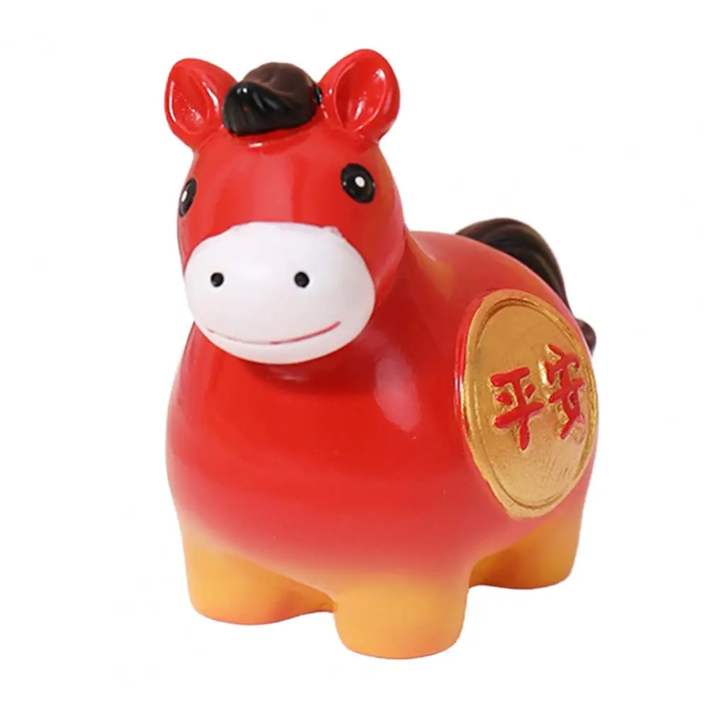 Horse Desk Ornament Small Horse Sculpture Cartoon Horse Figurine Good Luck Statue Mini Spring Ornament Wealth Fidget Toy New