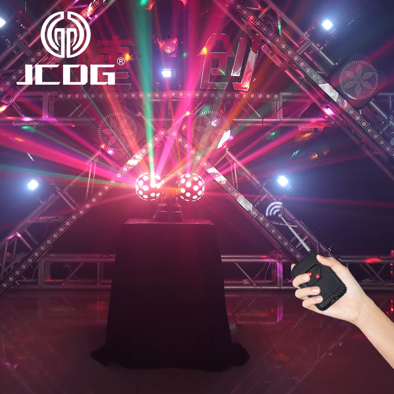 JCDG Disco Ball Light Party Led Stage Disco Effect Lights Strobe Colorful Rotation Double Crystal Magic Ball Lighting