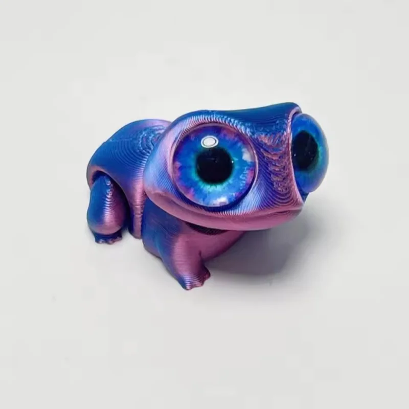 3D Printing Cute Big-eyed Frog Figurines Toy Home Decorations Joints Movable Realistic Eyes Mini Frog Animal Toy Children Gifts