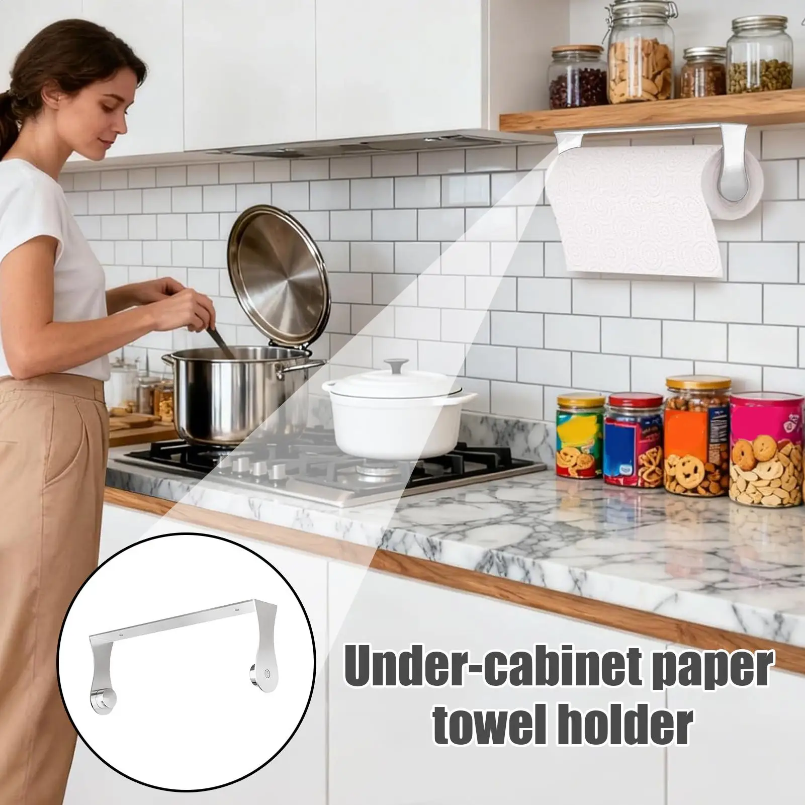 

Paper Towel Holder Wall Organizer Wall Mount Towel Tissue Napkin Holder Bar For Kitchen Bathroom Pantry Laundry Room Office