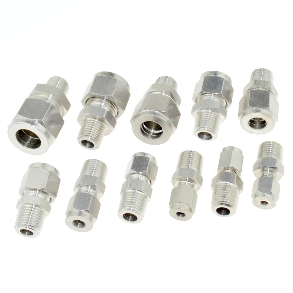 1/4 "PT NPT gwint męski 6mm 8mm 1/4" 1/2 "Cal OD Tube okucie rurowe ze stali nierdzewnej kompresja SS łącznik do montażu rur SUS304 — zdjęcie 5