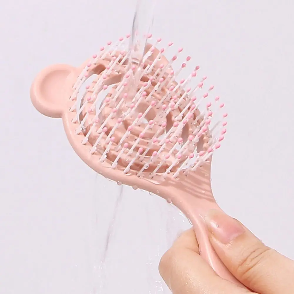 Styling Tools Children's Hair Combs Portable Soft Pins Bear Hollow Ribs Comb Wet and Dry Hairdressing Comb