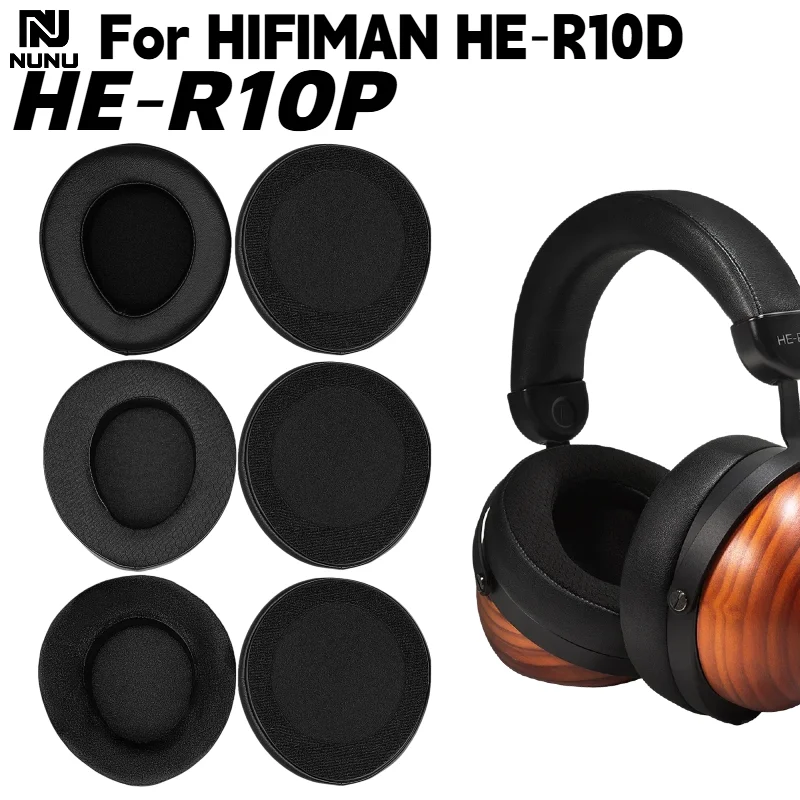 Replacement Leather Ear Pads Cushions With Clip Ring For HIFIMAN HE‑R10D HE‑R10P Headphones Memory Foam Earmuffs Repair Parts
