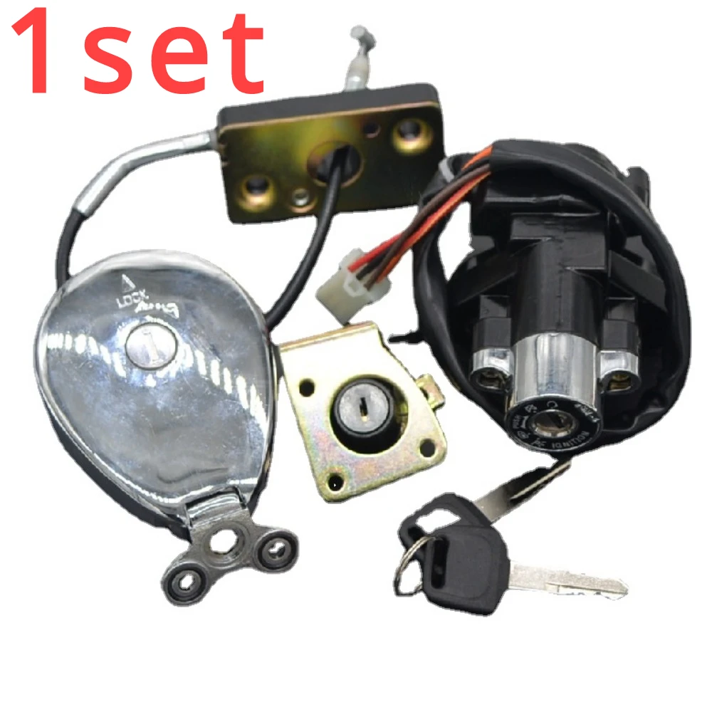 1set for Motorcycle electric door lock, ignition switch, fuel tank cover, seat cushion lock QJ150-3A-3B-18F complete lock