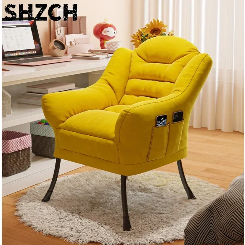 Breathable Lazy Sofa with Thickened Cushion Durable Computer Chair for Living Room Easy-to-Wash Leisure Chair for Balcony Use
