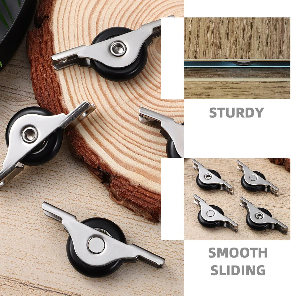 Door Sliding Smooth Drawer Heavy Cabinet Duty Halloween Christmas Closet Sliding Door Rollers Cabinet Door Slide Roller 6PCS