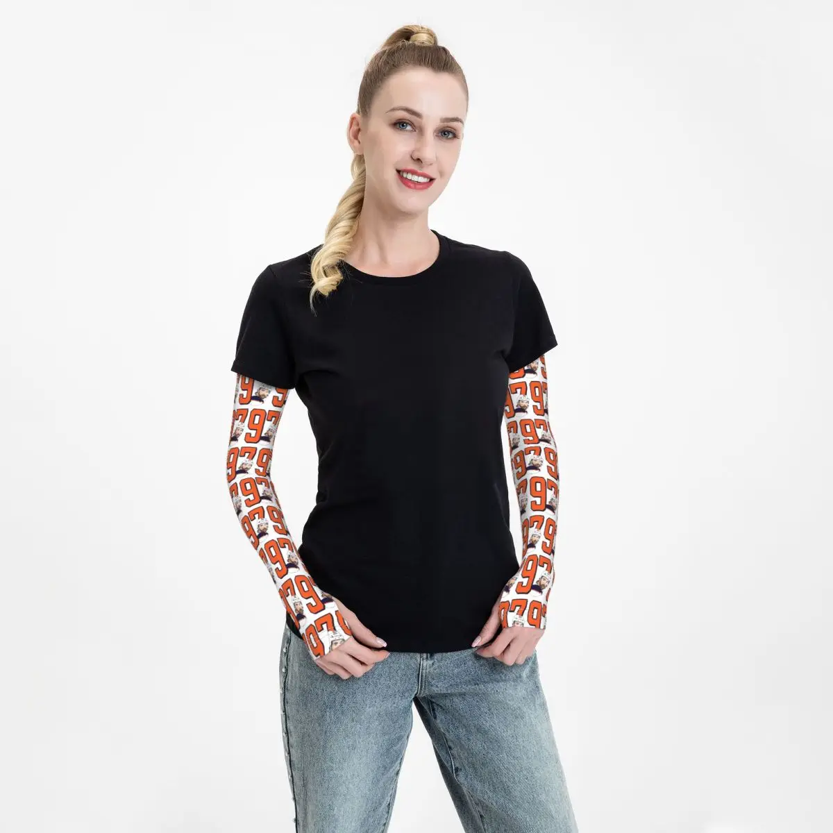 Connor McDavid 97 For Edmonton Oilers Fans Outdoor Arm Sleeves Sun UV Protection Cover Summer Ice Silk Cycling Tattoo Sleeves
