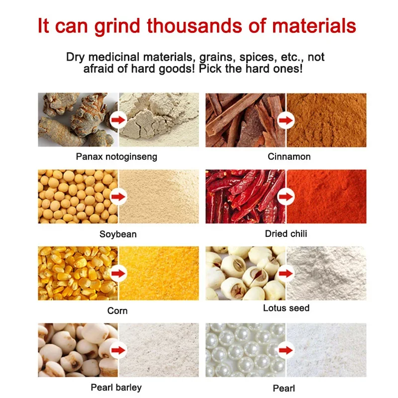 JG-QYM170 Multifunction Five Grain Grinder Household Vertical Medicinal Material Crusher Stainless Steel Grinding Tools