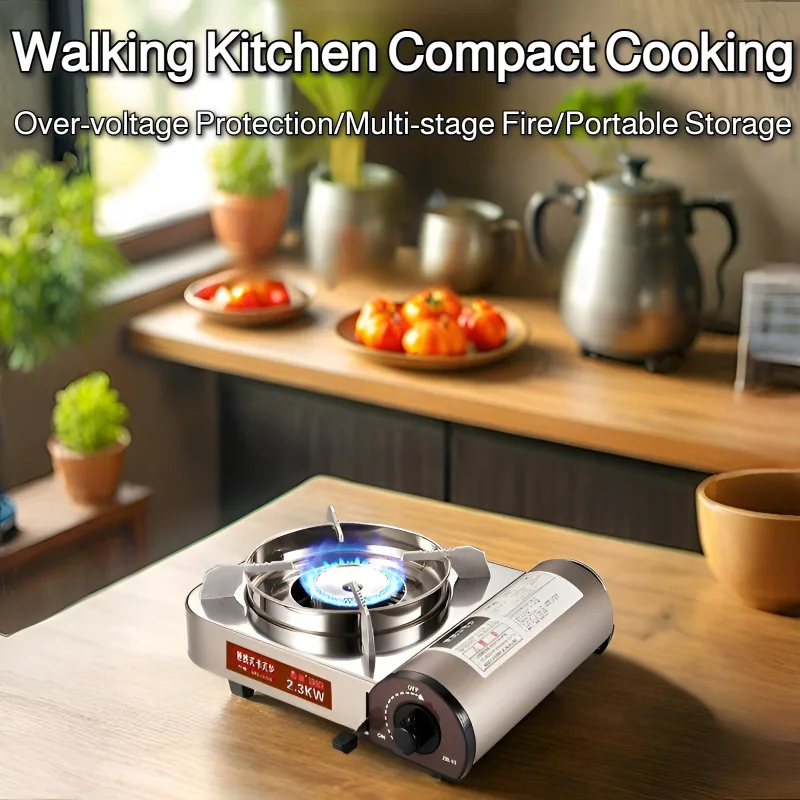 

Портативная газовая плита для кемпинга, ветрозащитная, легкая бутановая плита для дома, отеля, пикника, барбекю, горячий горшок, газовая горелка