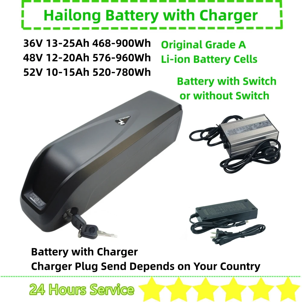 

48volt Hailong Plus SSE-086 Ebike Battery 48V 15Ah 18Ah 20Ah 36V 15Ah 20Ah 25Ah 52V 15Ah 250w 500w 750w 1000w E-Bike Battery