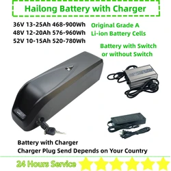 Hailong Plus Ebike Battery 36V 15Ah 20Ah 25Ah 48V 15Ah 20Ah 52V 15Ah Li-ion Down Tube Shark for Shengmilo MX02S E-bike Battery