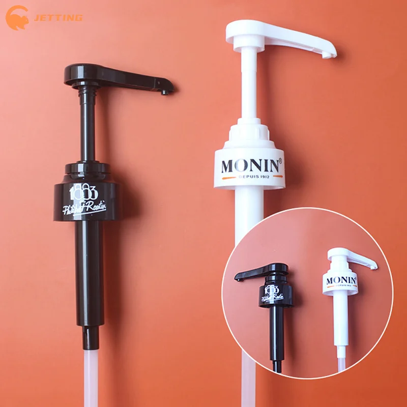 (New) Coffee 1 Liter Dispenser Syrup Pump Black Liquid Dispenser for Syrup 10Ml Juice Bottle Dispenser Pump