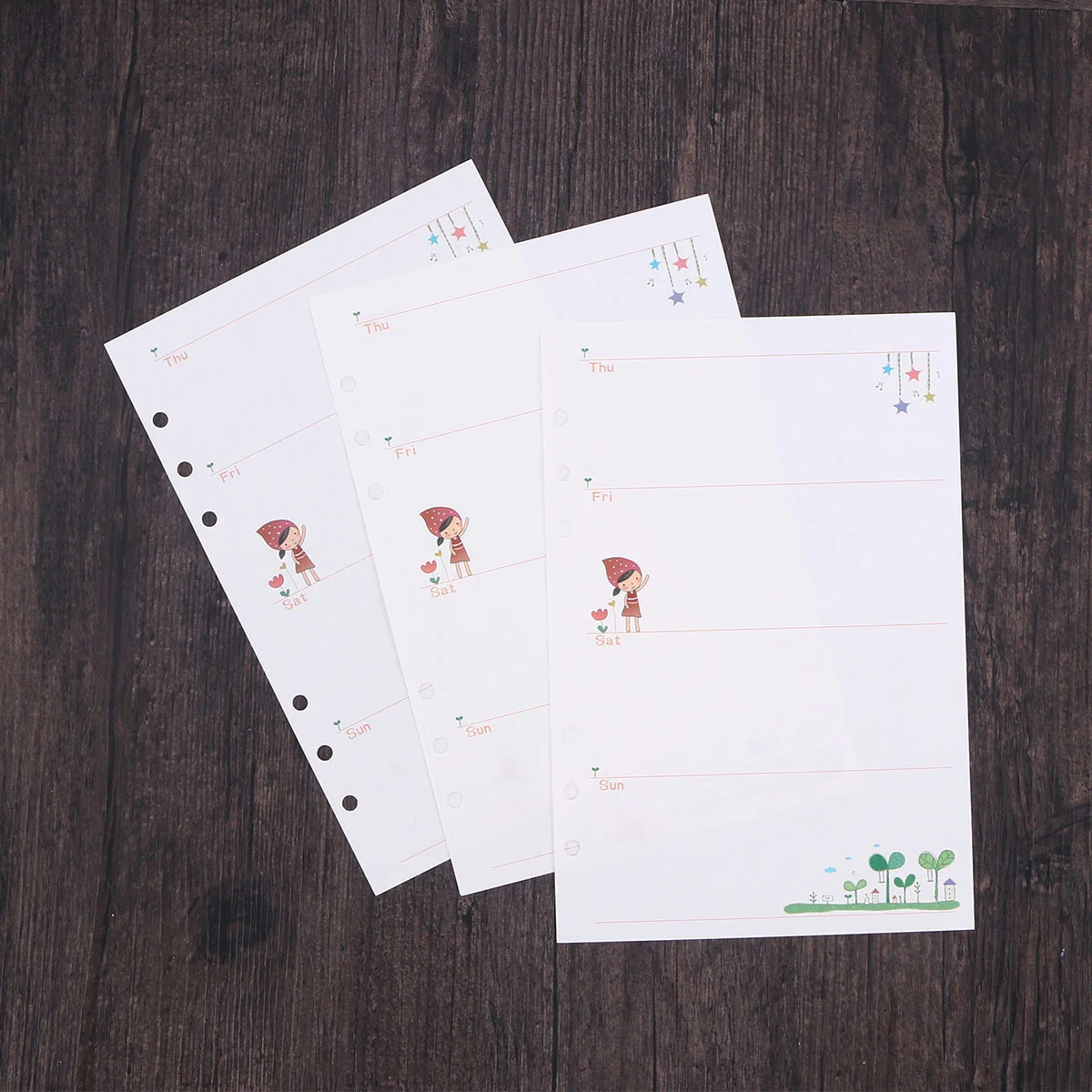 2Pcs A5 6 Holes Paper Refills for Binder Notebook Journal Planner Portable Filler Sheets Ideal Travel Office School Use