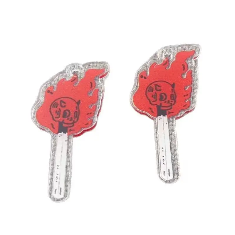 10pcs acrylic skull pendant, DIY jewelry making earrings necklace keychain accessories view 3