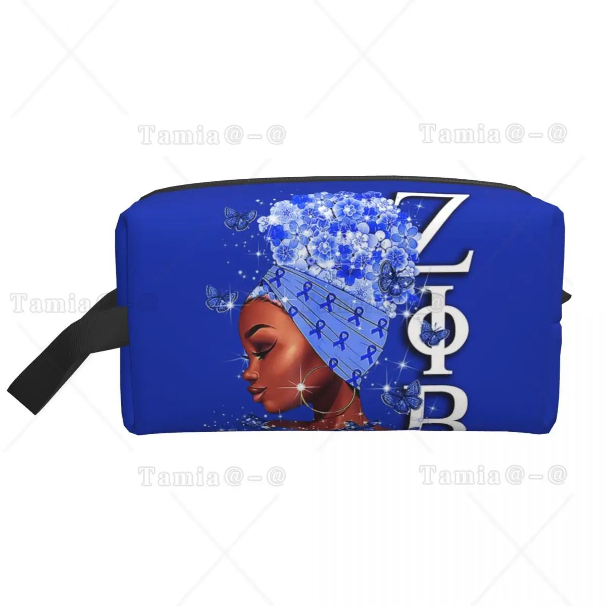 Custom Zeta Phi Beta Woman Cosmetic Bag Kawaii Big Capacity ZOB Greek Letter 1920 Makeup Case Beauty Storage Toiletry Bags