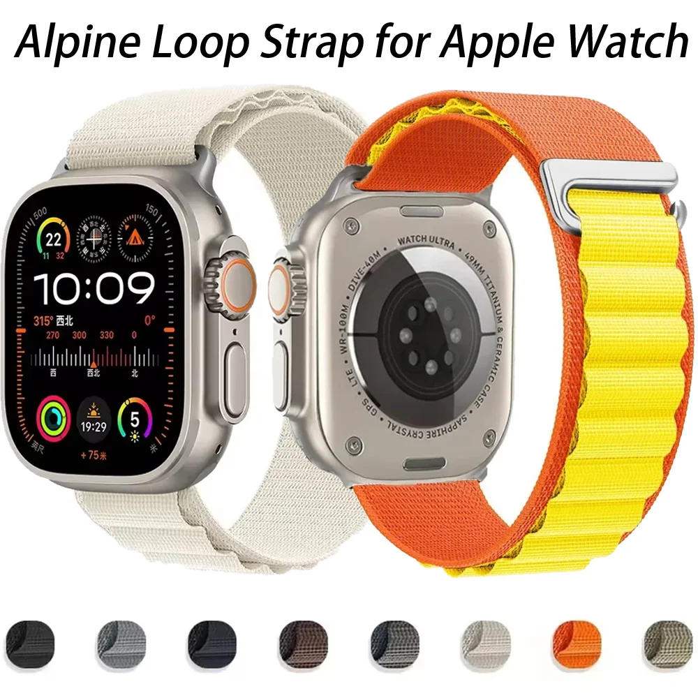 Alpine Loop Armband für Apple Watch Ultra 3 Band 49mm 11 10 46mm 42mm Nylon-Armband für iWatch 9 8 7 45mm 41mm 6 5 4 SE 44mm 40mm