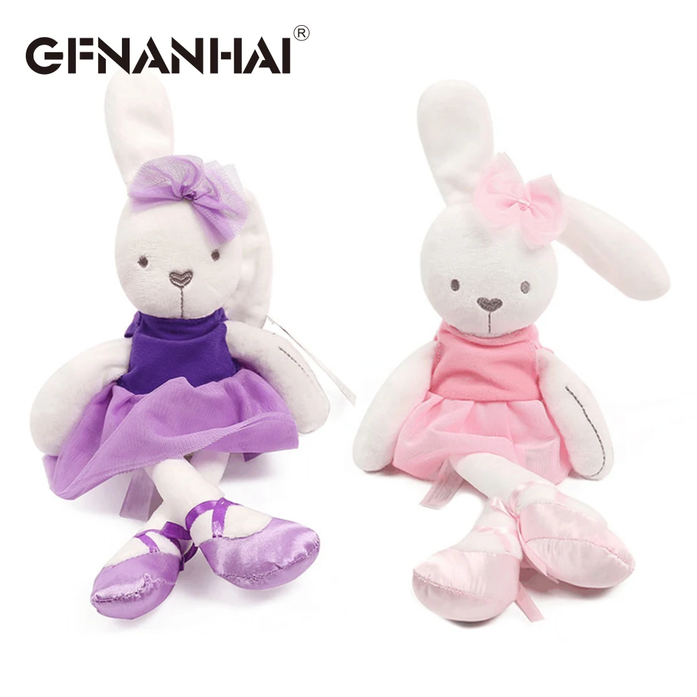 

1pc 42cm cute rabbit wear cloth with dress plush toy stuffed soft animal dolls Ballet rabbit for baby kids birthday gift