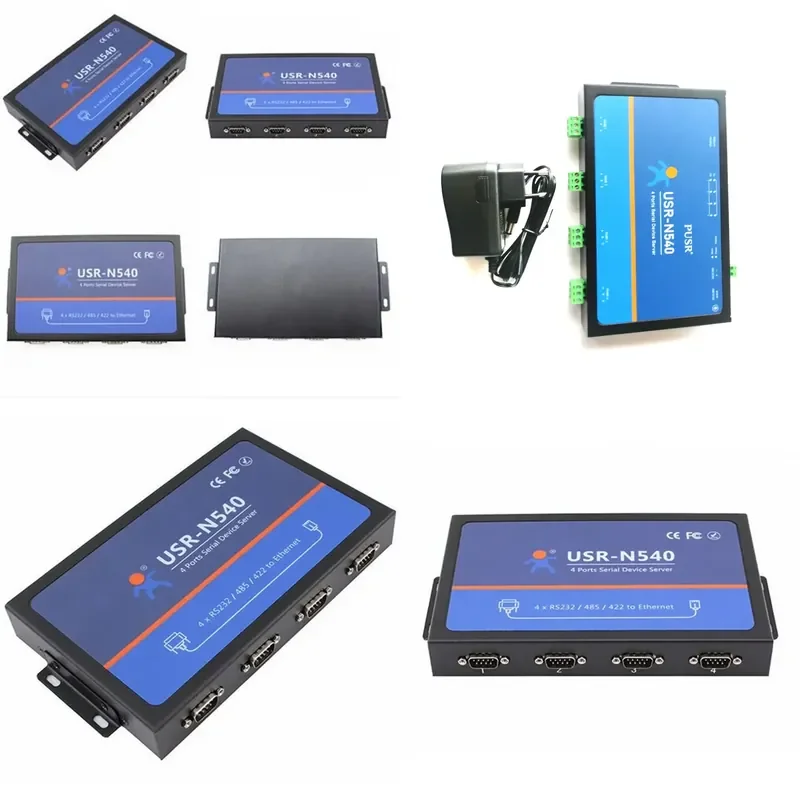 4 Port Serial to Ethernet Converter RS232 RS485 to TCP IP Replacement for USR N540