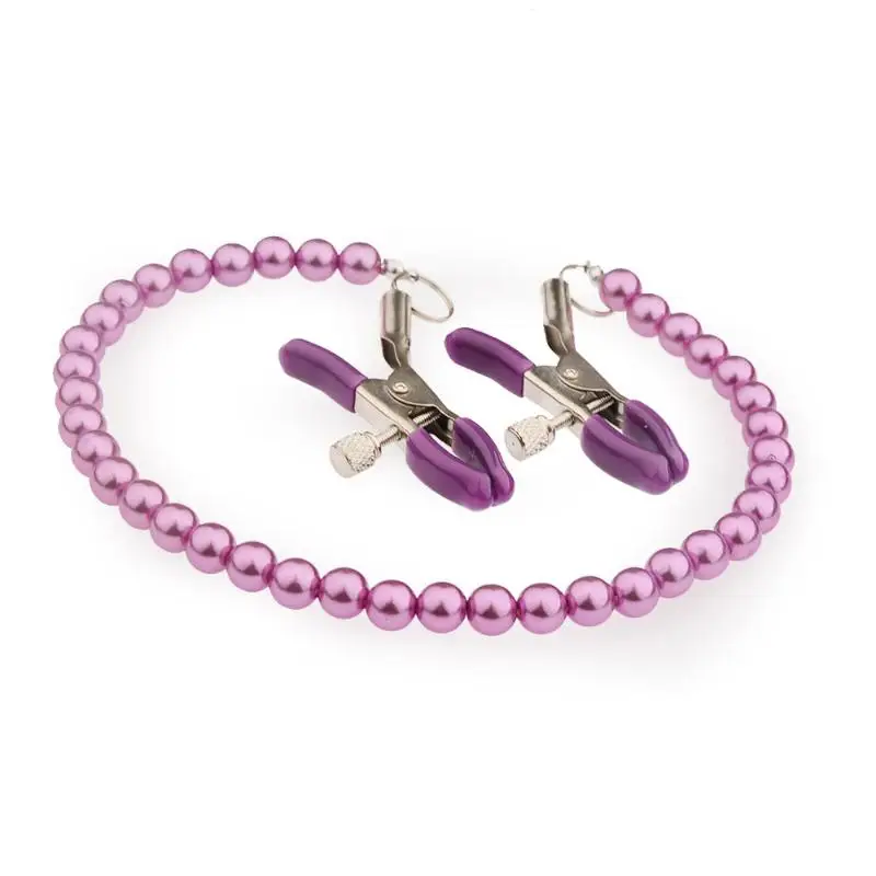 Adjustable Nipple Clamps With Chain Pearl Woman Metal Nipple Clamps Breast Bondage Couple Game Play Female Sex Toy