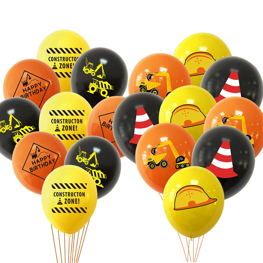 10 Stück aufblasbare Luftballons für Bautraktoren, Bagger-Bulldozer-Ballon für Bau- und Geburtstagsfeiern von Jungen