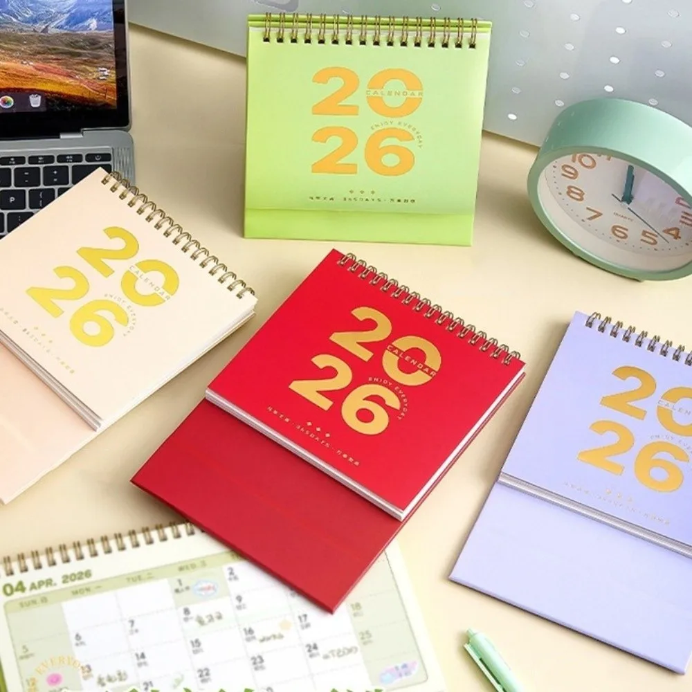 Standing 2026 Desktop Desk Calendar Time Management Foldable Table Calendar Thick Paper Academic Planner Table Decorations
