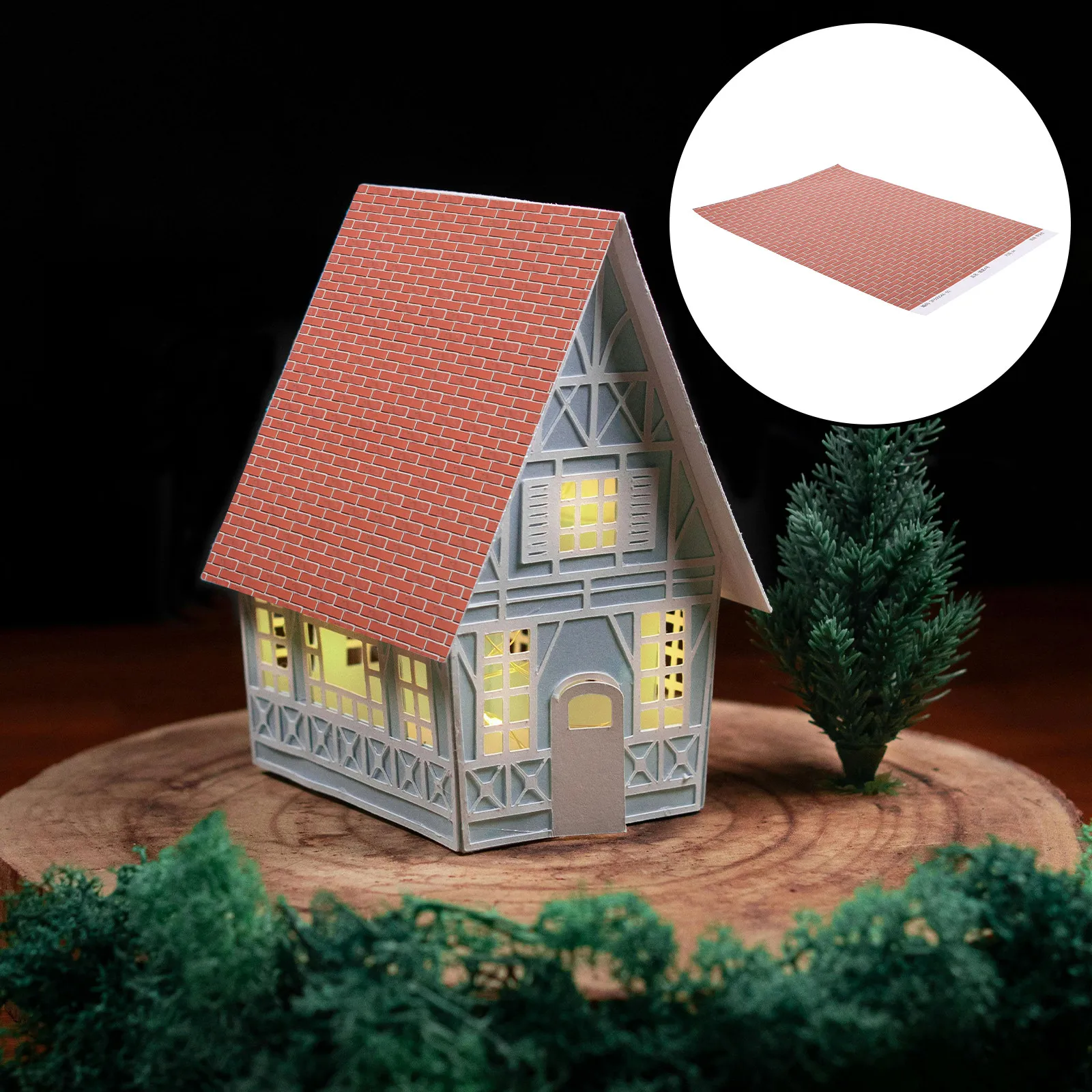 

4Pcs Self Adhesive Miniature Brick Wallpaper Peel Stick Wall Covering for Kitchen Bedroom 28x21cm Easy Apply Dollhouse Wall