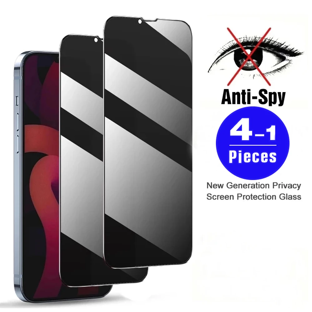 1-4Pcs 9D Magtim Privacy Screen Protector for iphone 14 Plus 13 12 Mini 11 Pro Anti-spy Glass X XS Max XR Tempered Glass