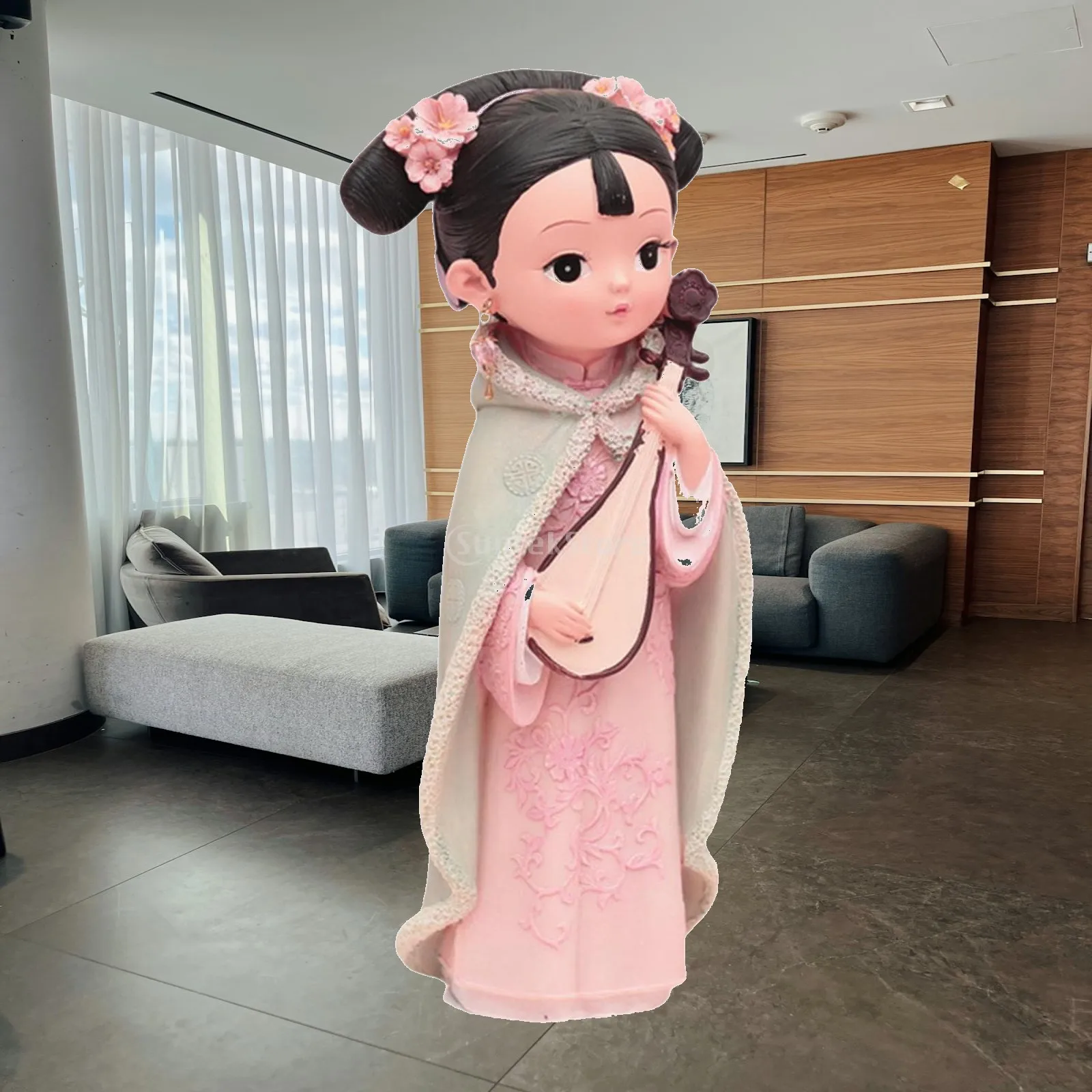 Girl Resin Statue Traditional Chinese Ancient Gift Ornament Folk Ethnic