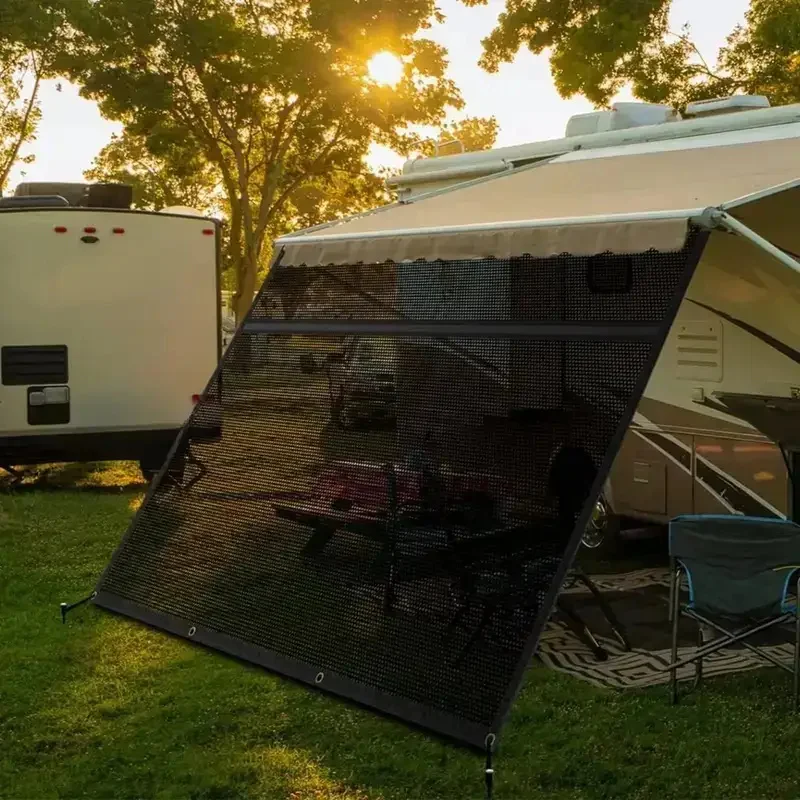 RV Awning Sun Shade Screen Breathable Mesh Outdoor Sunshade Net Motorhome Camping Trailer Awning Shade Sunscreen Shadescreen
