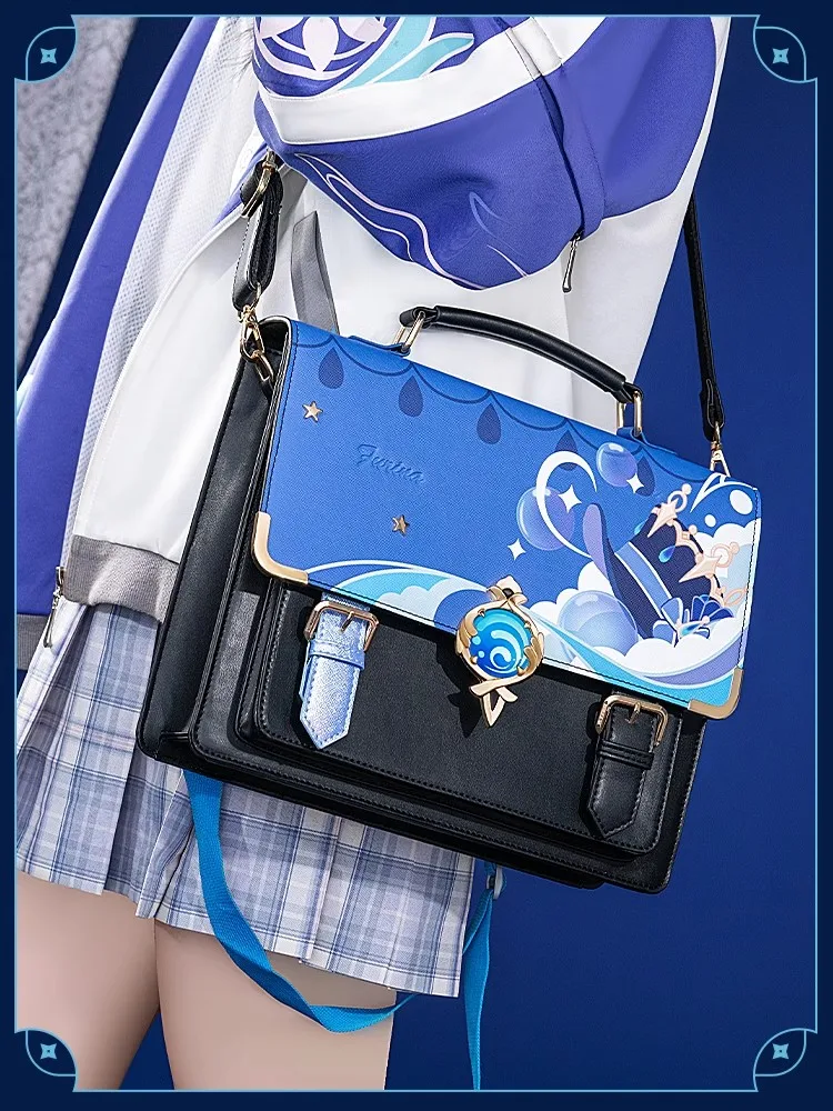 In Stock Genshin Impact Furina Doujin Vision Backpack Game Cosplay Prop Focalors JK Lolita Shoulder Bag Student Handbag Gifts