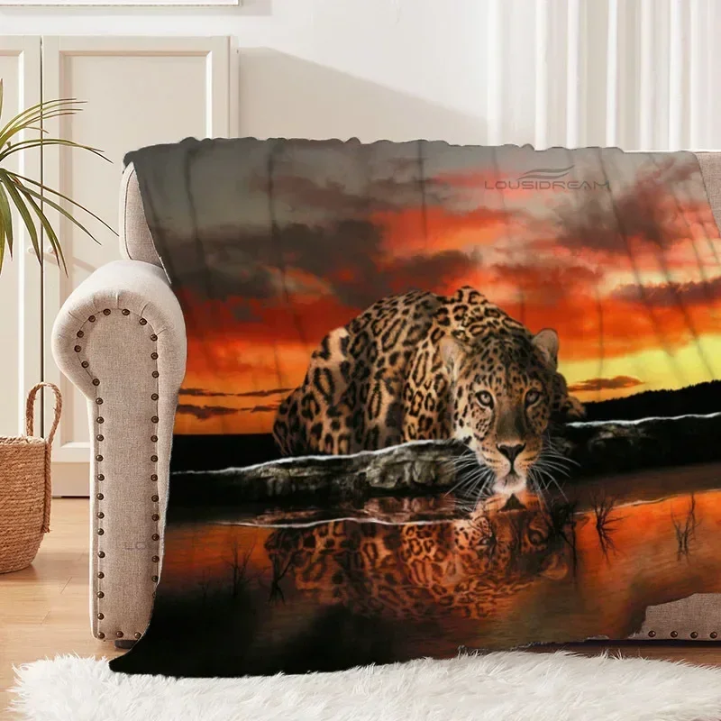 3D Print Leopard Lion Tiger Patterns Blanket Animals Flannel Blanket Cosy Lazy Couch Cover Blanket Super Soft Sheet Mattresses