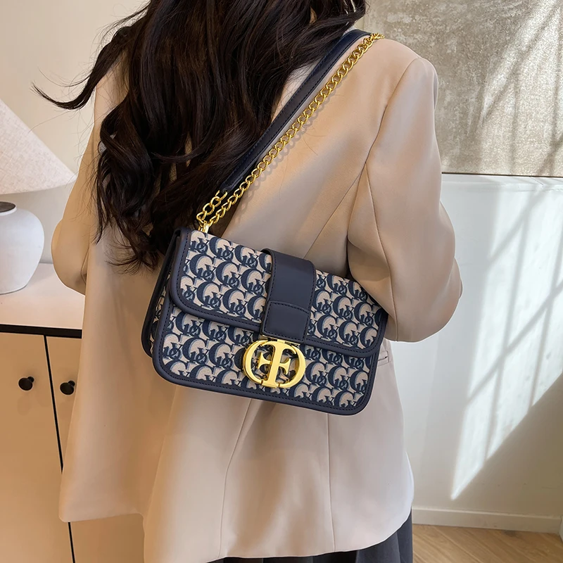 

Elegant Women's Leather Handbag, Classic Crossbody Bag For Ladies, Luxury Famous Designer Shoulder Tote Bag