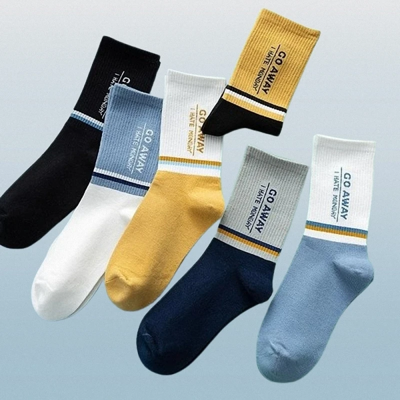 Chaussettes mi-tube pour hommes, longues, décontractées, mode de rue, basket-ball américain, qualité supérieure, nouveau, 5/10 paires