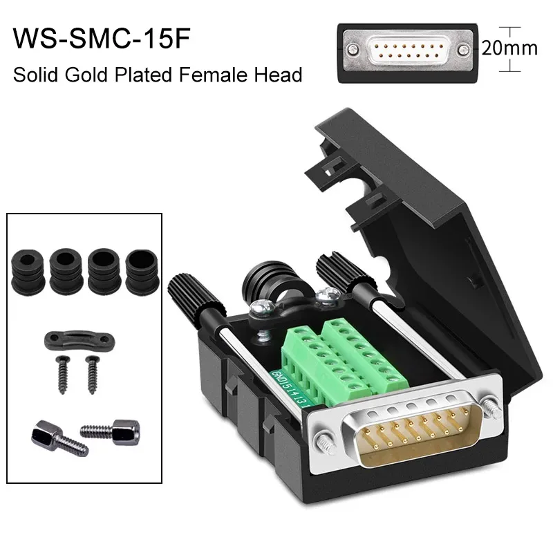 DB15 Connector D-SUB Adapter 15 Pin Breakout Board Male Terminal Adapter Board Module 15 pin Connector Plug with Case Sub Board