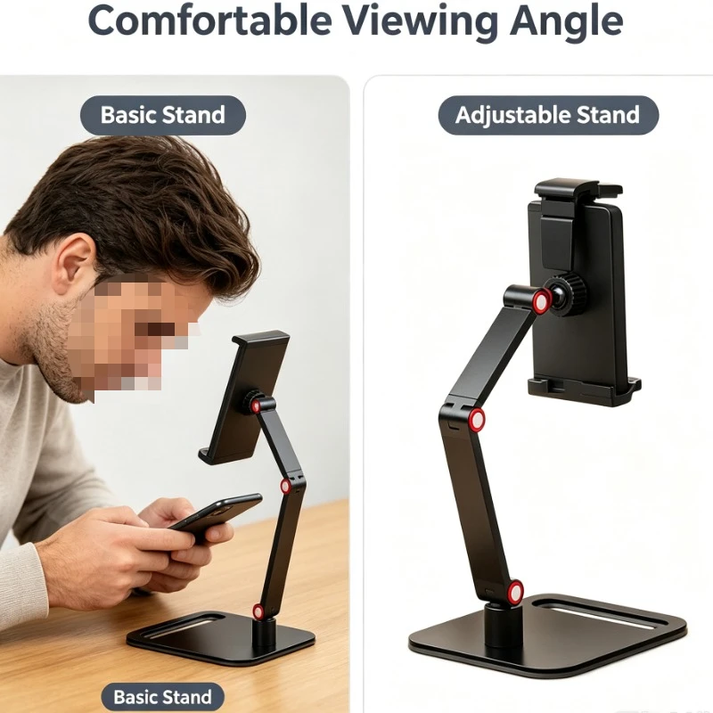 Adjustable Desktop Stand For Tablet Phone Monitor With Multi Angle Rotation And Stable Base For Office Home Use