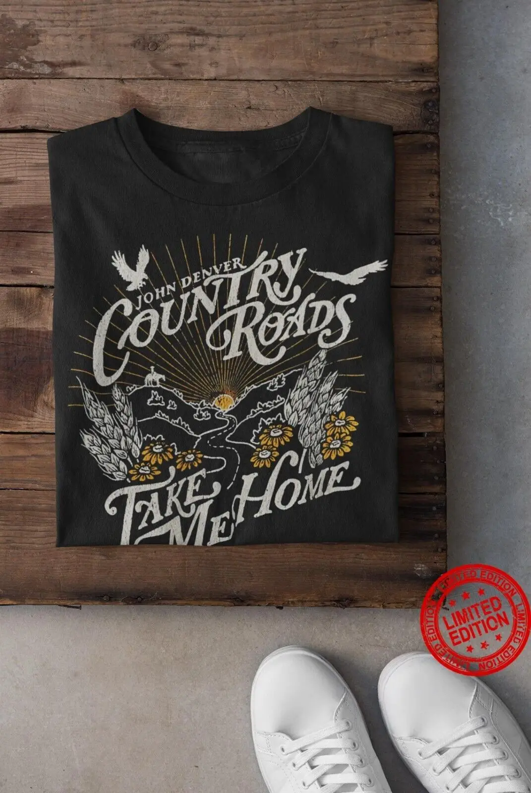 Футболка с принтом John Denver Road Take Me Home, все размеры 3A438