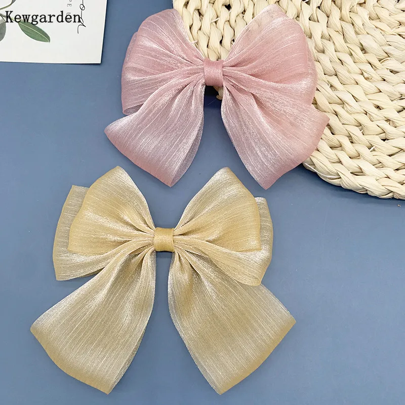 Kewgarden Wholesale 6CM Stripe Wrinkle Tulle Ribbon Handmade Tape Voile Ribbons DIY Bowknot Accessories Riband 50 Yards