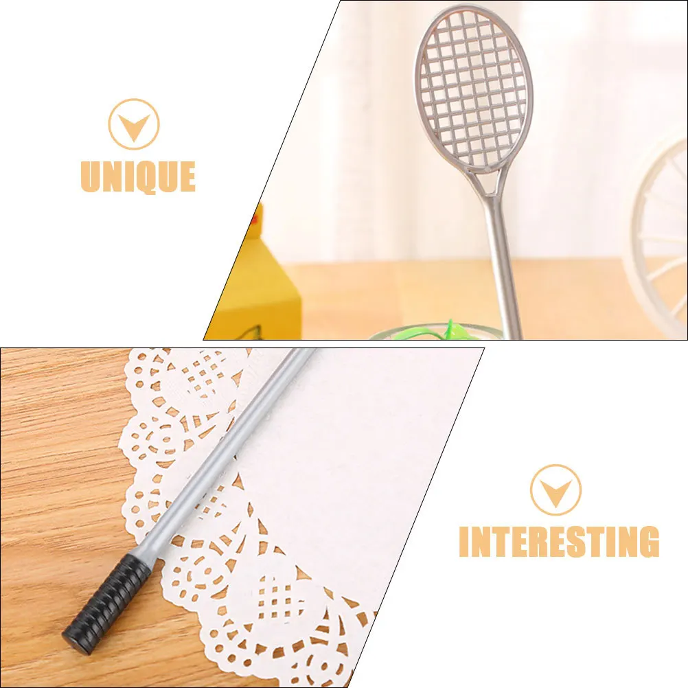 2Pcs Tennis Racket Gel Ink Pens Black Ink Cute Pens for Teachers Students School Office Fine Point Smooth Writing Stationery