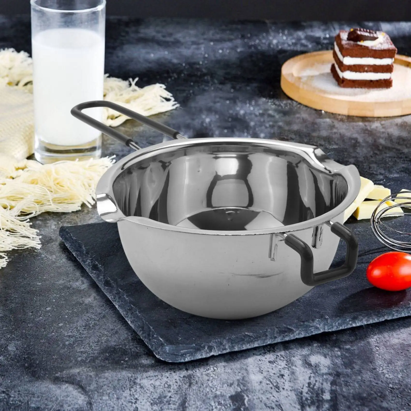 2 Pack Double Boiler Pot Set Stainless Steel Melting Pot for Melting Chocolate Soap Wax Candle Making 600Ml and