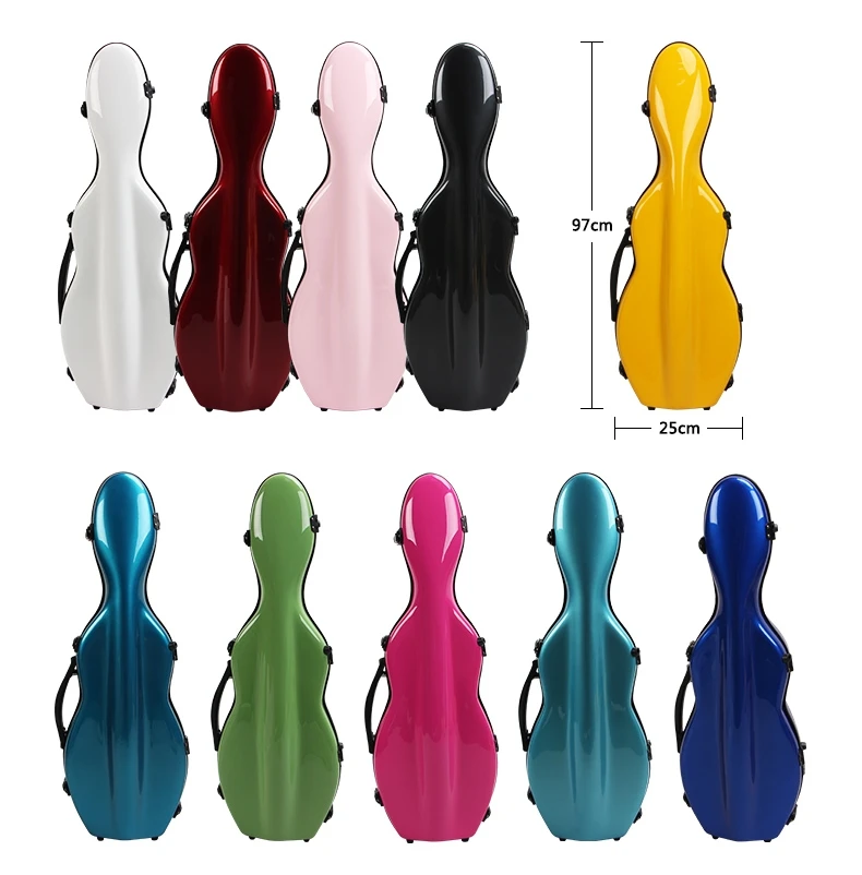 Violin Viola Hard Box Case 3/4 4/4 High Gloss Violino Velvet Backpack Waterproof Safety Light Protection Gig Fiddle FRP