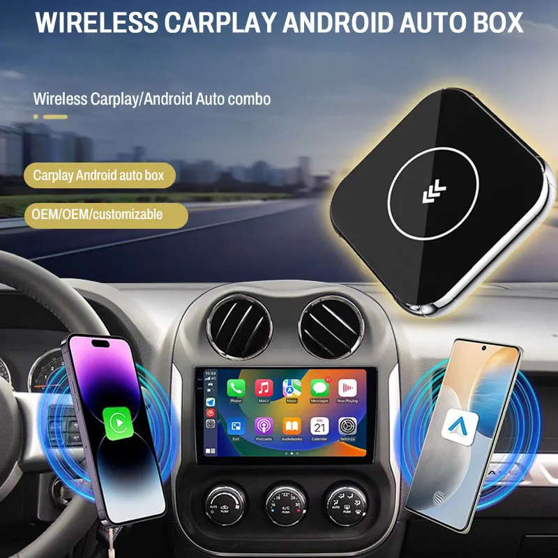 OEM 5.0 Wireless Carplay AI Box Dongle Smart Car Key Converte Carplay cablato in CarPlay wireless/Android Auto Plug & Play