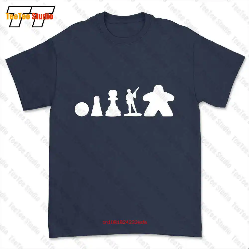 Meeple Evolution Parody Pawn Chess Risk Boardgames T-shirt Tee UKHJ